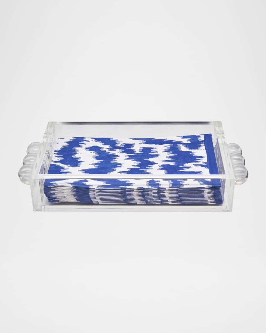 Image 1 of 1: Clear Lucite Guest Towel Napkin Tray with Bubbles