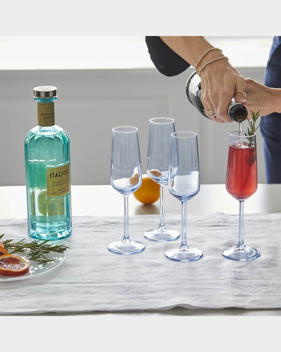Image 2 of 2: Fine Line Champagne Flute Glasses, Set Of 4