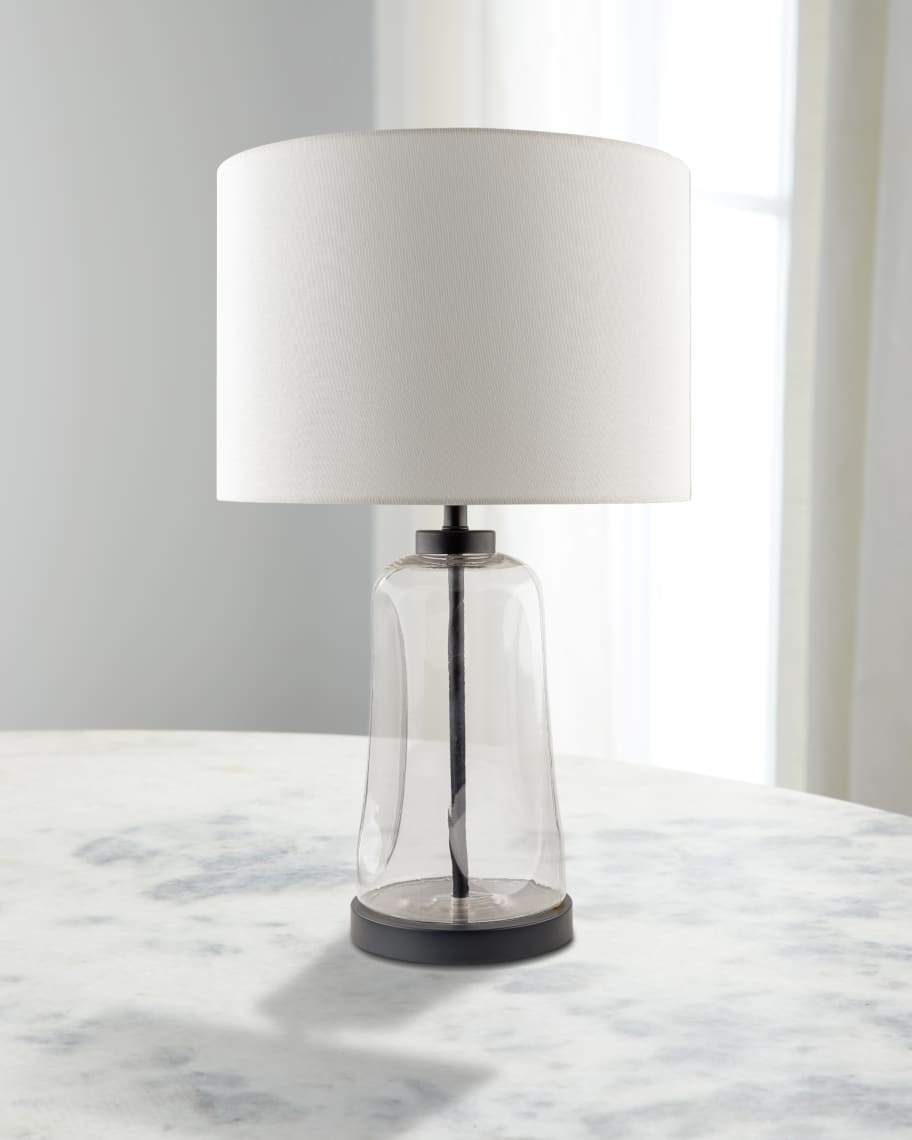 Surya Fidel 24 Translucent Glass Lamp with Cotton Shade Horchow