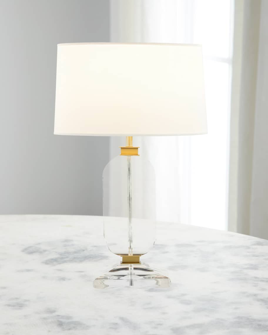 Image 2 of 2: Sculpted Crystal 27" Table Lamp