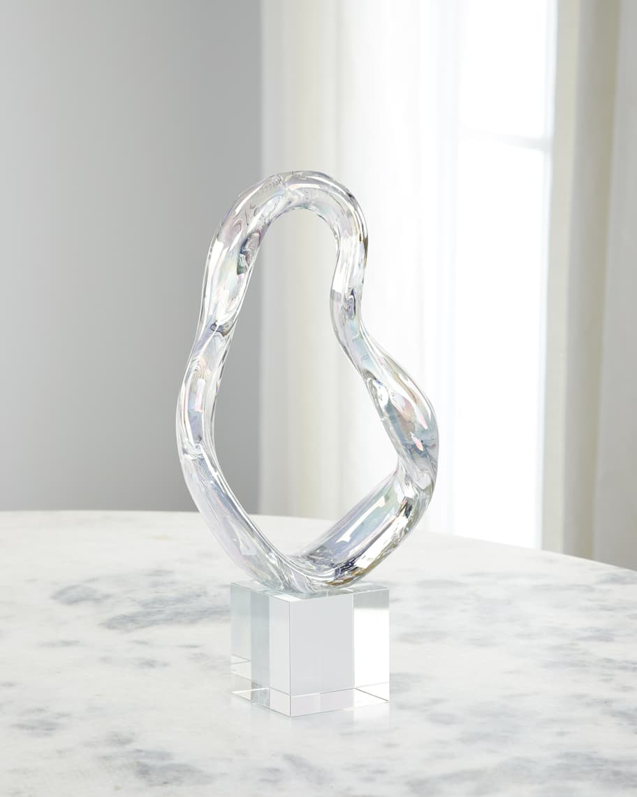 Image 1 of 1: Prismatic Loop on Crystal Base Sculpture, Medium
