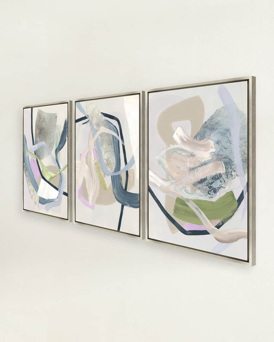 Image 3 of 3: "Topaz Garden" Framed Giclees by Jean Kenna, 26" x 34" - Set of 3