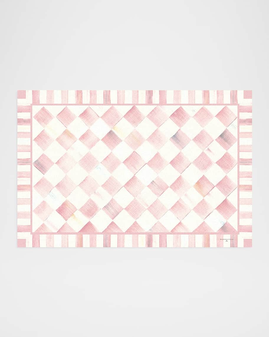 Image 1 of 1: Rosy Check Floor Mat, 2' x 3'