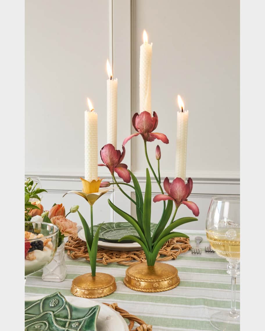 Image 1 of 6: Meadow Walk Iris 14" Centerpiece Candelabra