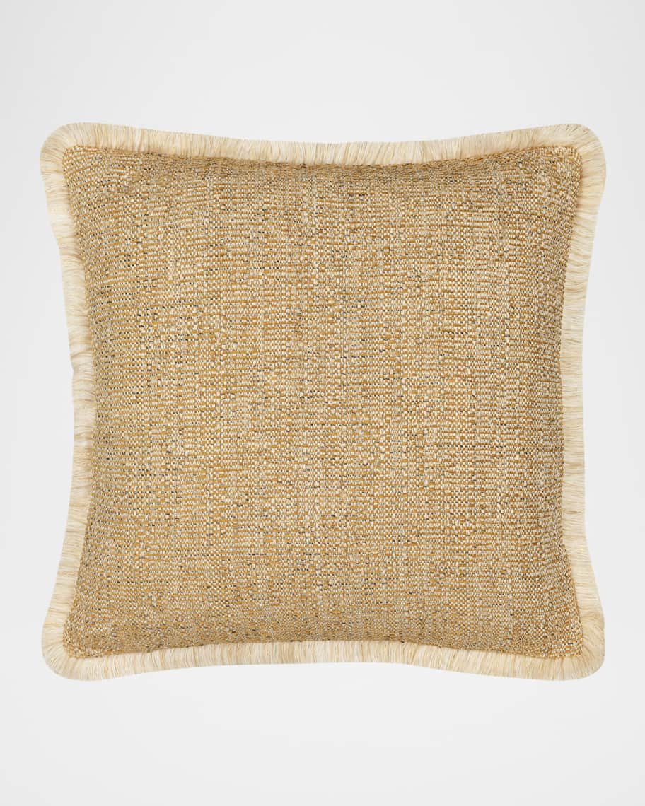 Image 1 of 5: Golden Hour Fringed Indoor/Outdoor Pillow, 20" Square