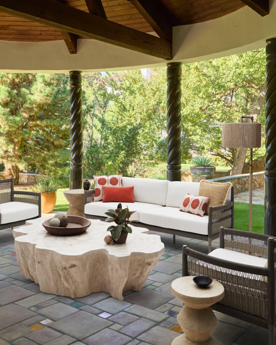 Image 2 of 4: Golden Hour Fringed Indoor/Outdoor Lumbar Pillow, 12" x 20"