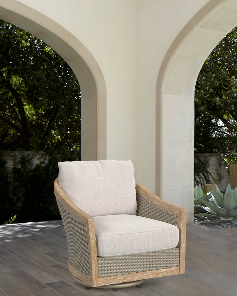 Image 1 of 5: Cambria Outdoor Swivel Club Chair