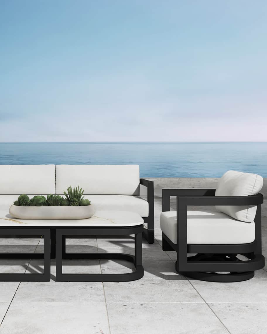 Image 1 of 4: Malibu Outdoor Swivel Club Chair