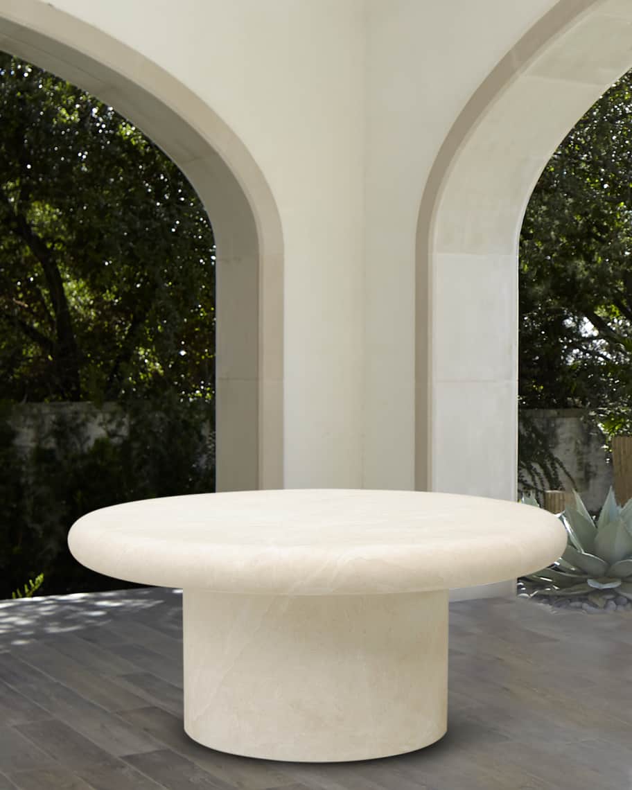 Image 1 of 2: Travertino Outdoor Coffee Table