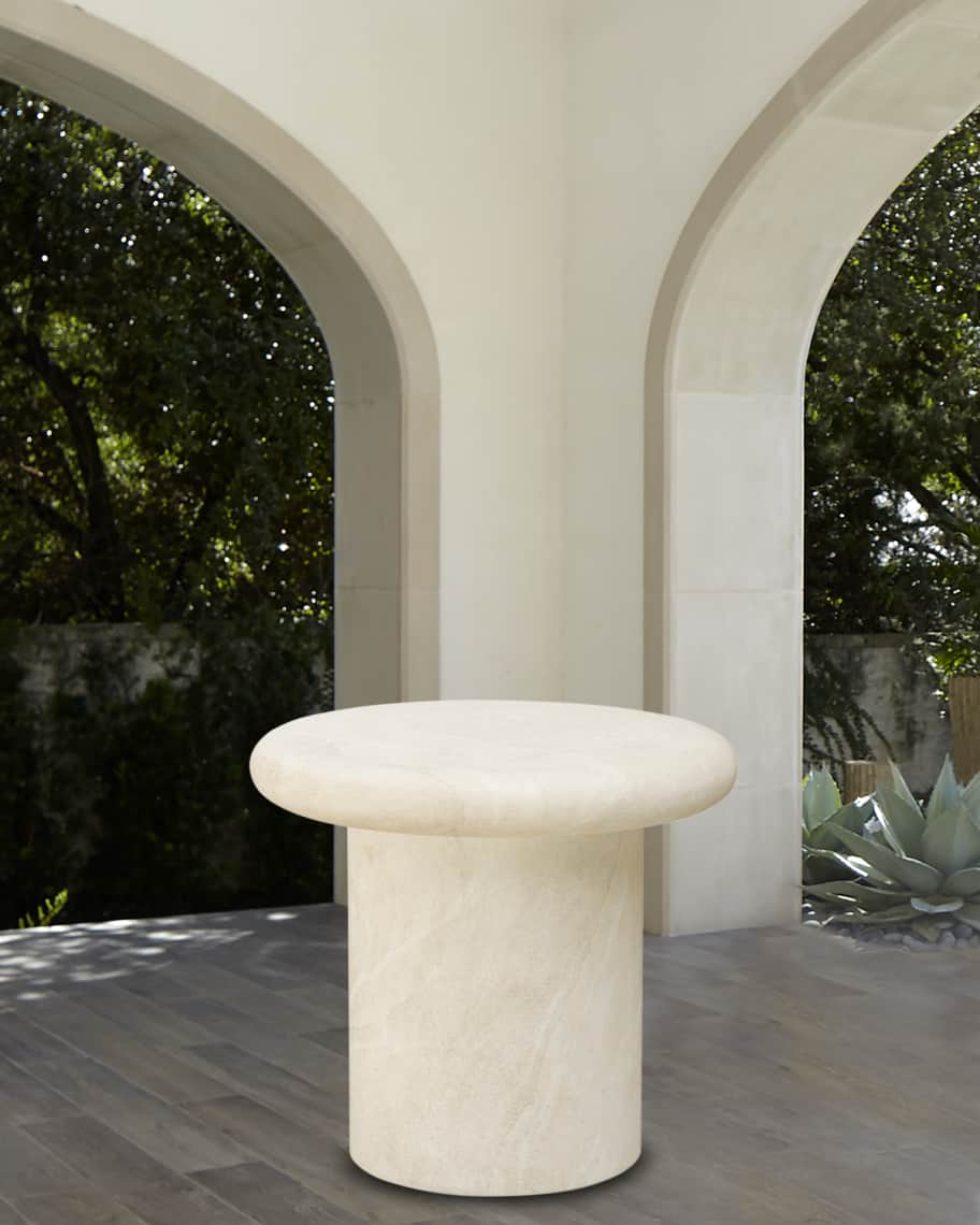 Image 1 of 2: Travertino Outdoor End Table