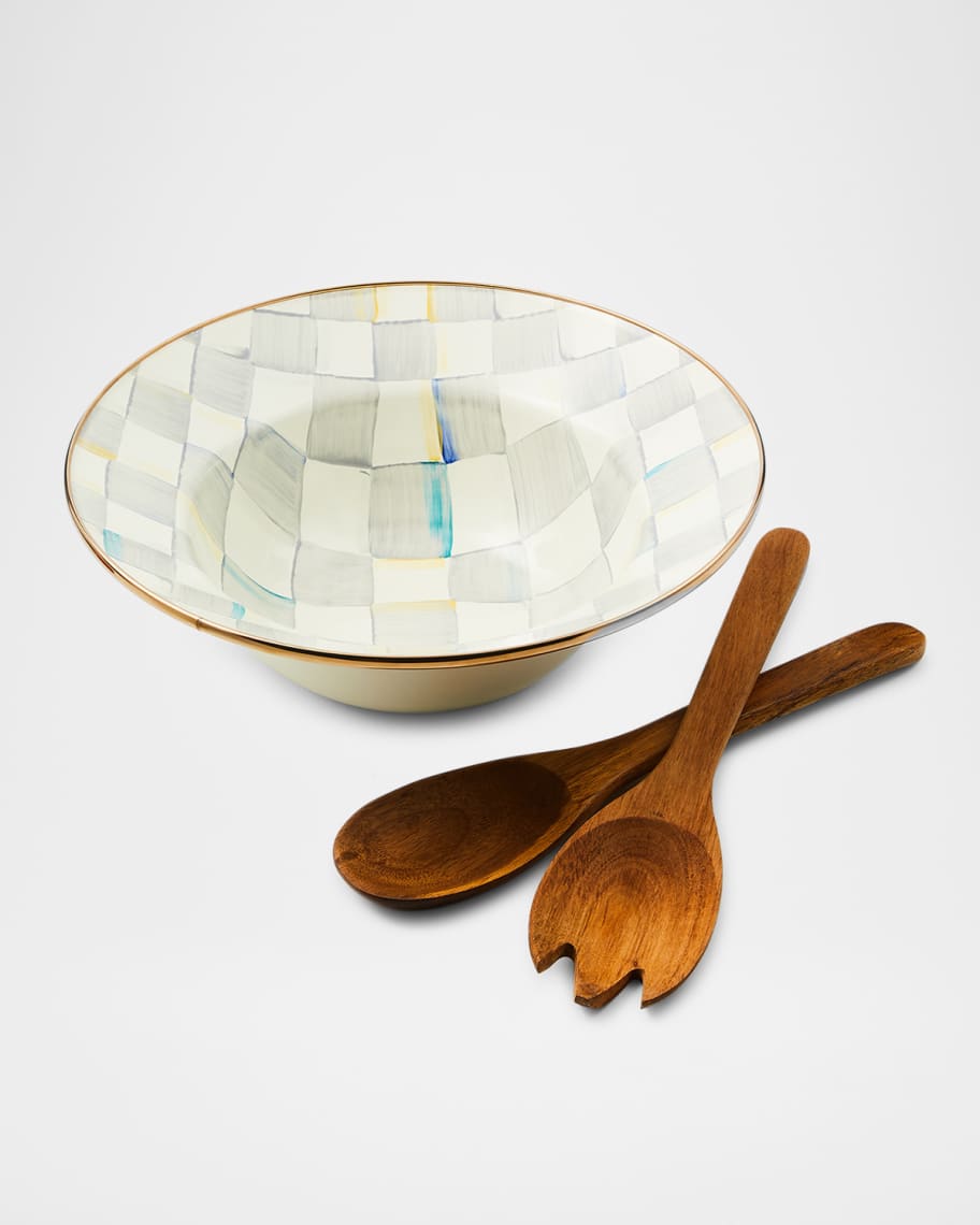 Mackenzie Childs Salad Serving Set Courtly Check main image 1