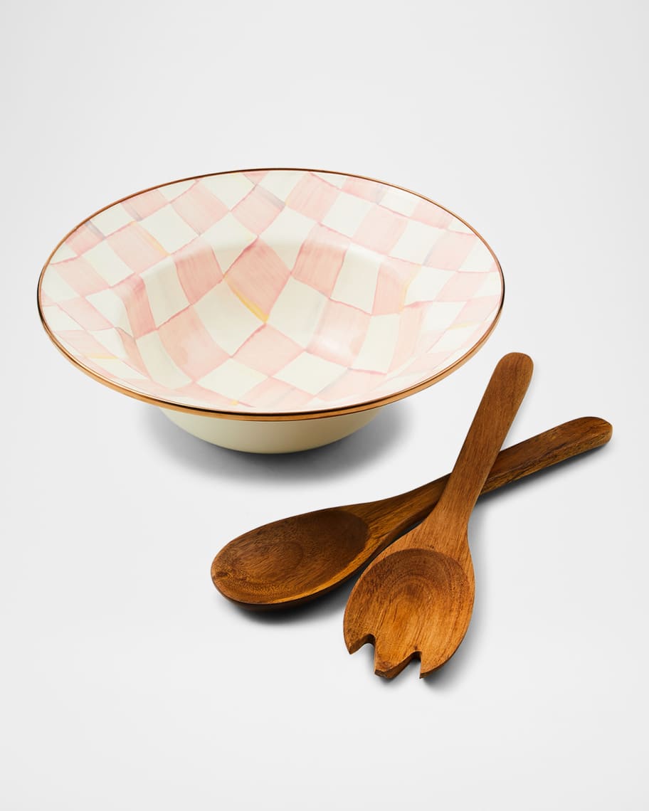 Image 1 of 2: Rosy Check Salad Serving Set 
