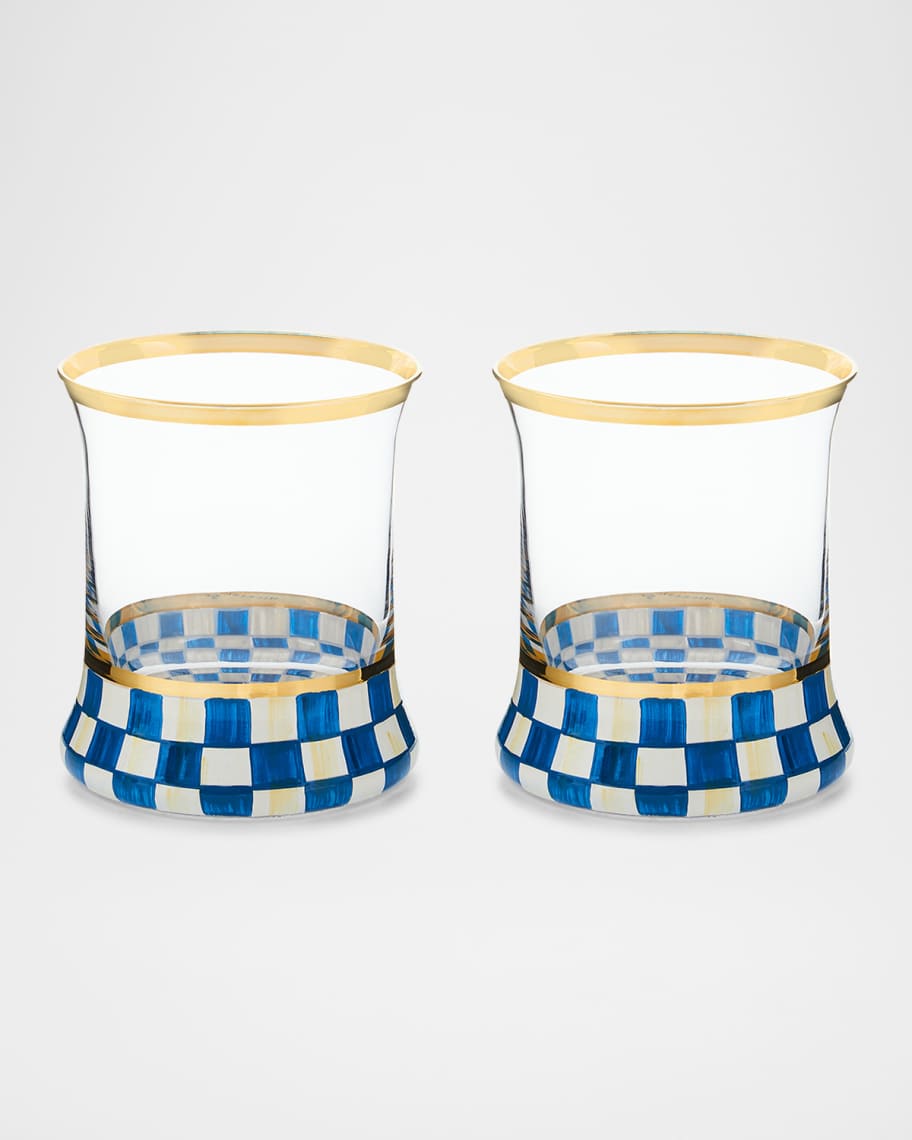 Image 1 of 2: Royal Check Tumbler Glass, Set of 2