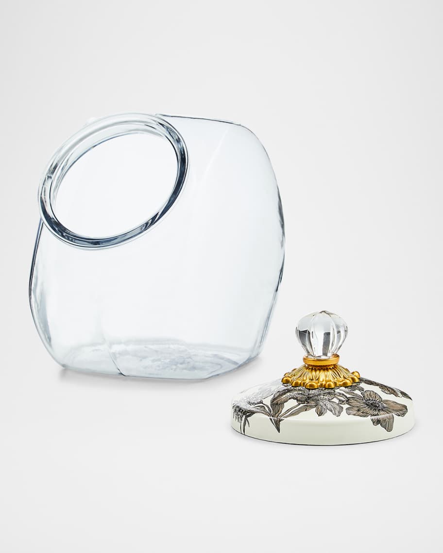 Image 3 of 3: Cookie Jar with Sterling English Garden Lid