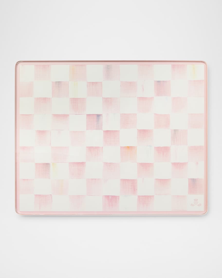 Image 3 of 4: Rosy Check Glass Cutting Boards, Set of 2