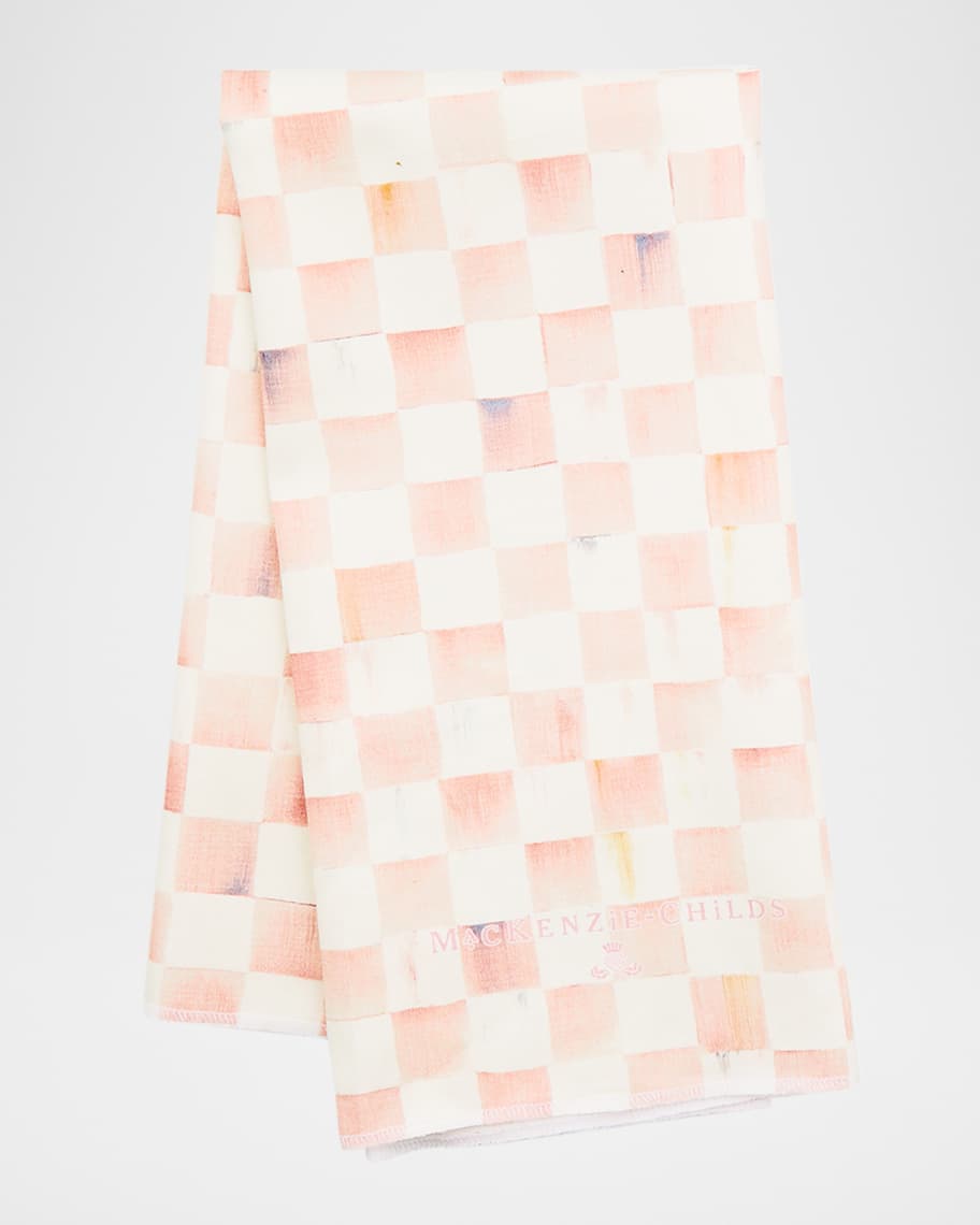 Image 1 of 3: Rosy Check Dish Towel