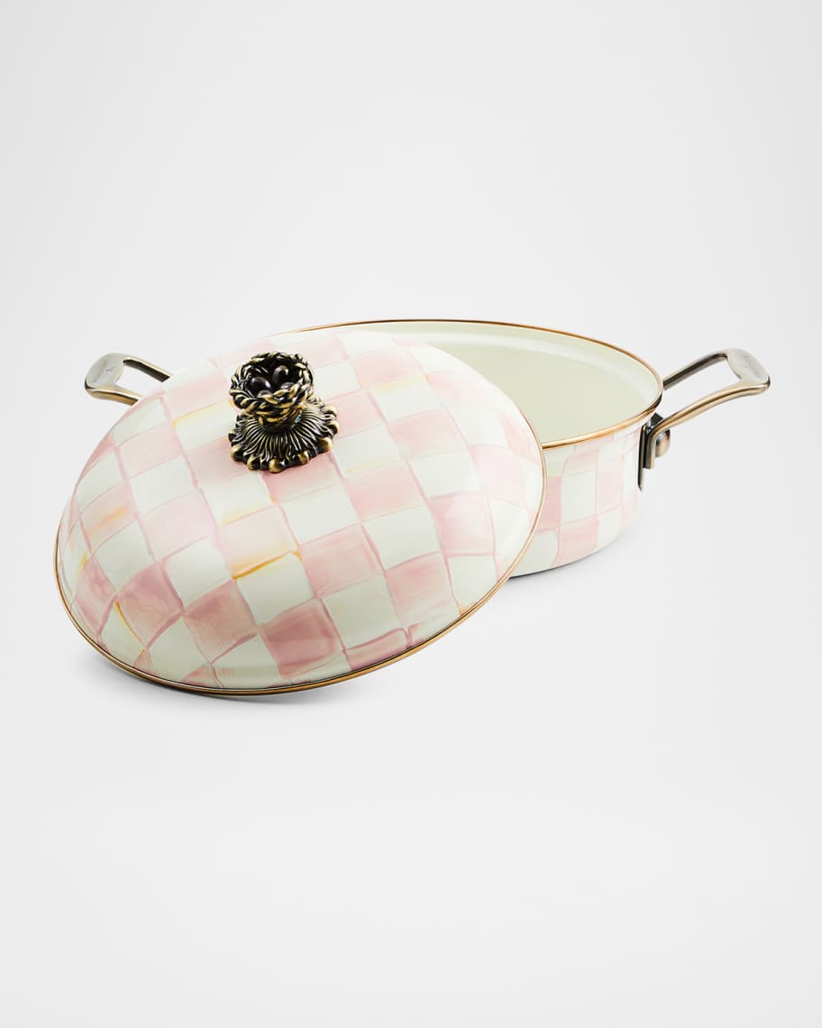 Image 3 of 4: Rosy Check Casserole Dish, 3 Qt.