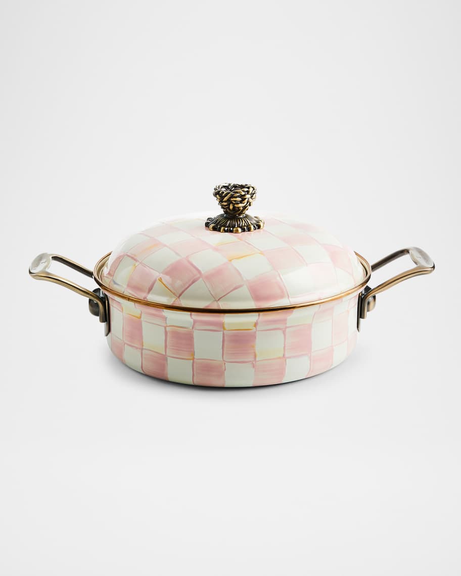 Image 1 of 4: Rosy Check Casserole Dish, 3 Qt.