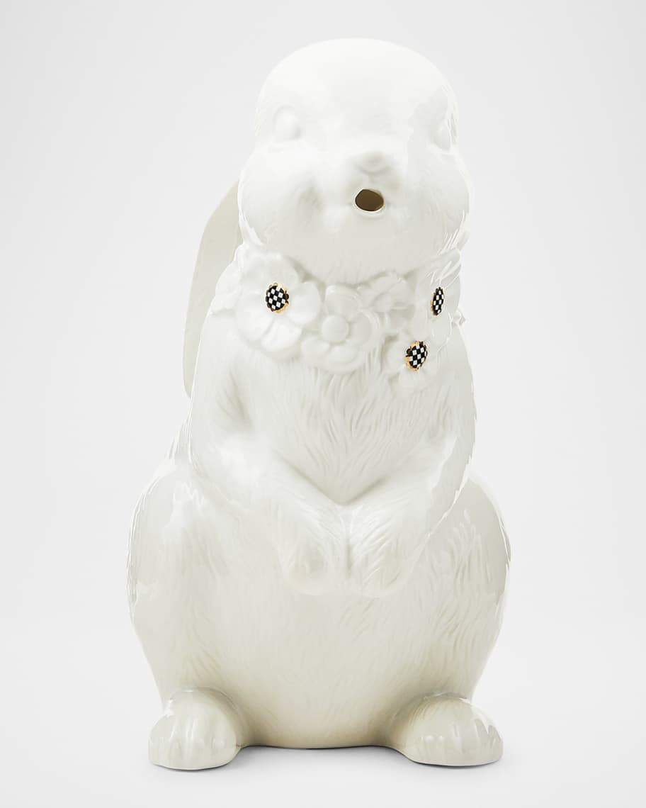 Image 3 of 4: White Rabbit Ceramic Pitcher