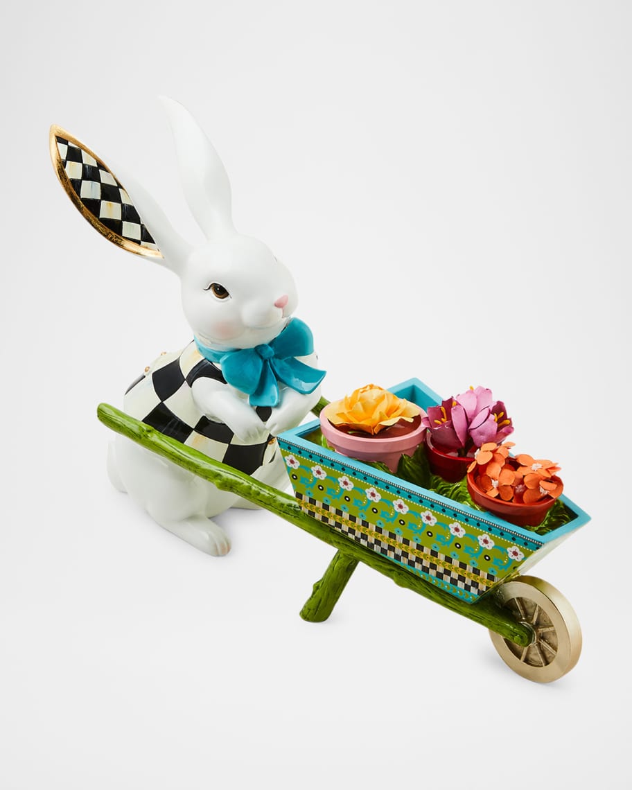 Image 1 of 3: Calico Bunny with Wheelbarrow
