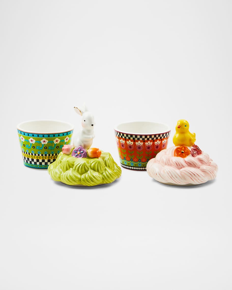Image 2 of 2: Calico Cupcake Lidded Boxes, Set of 2