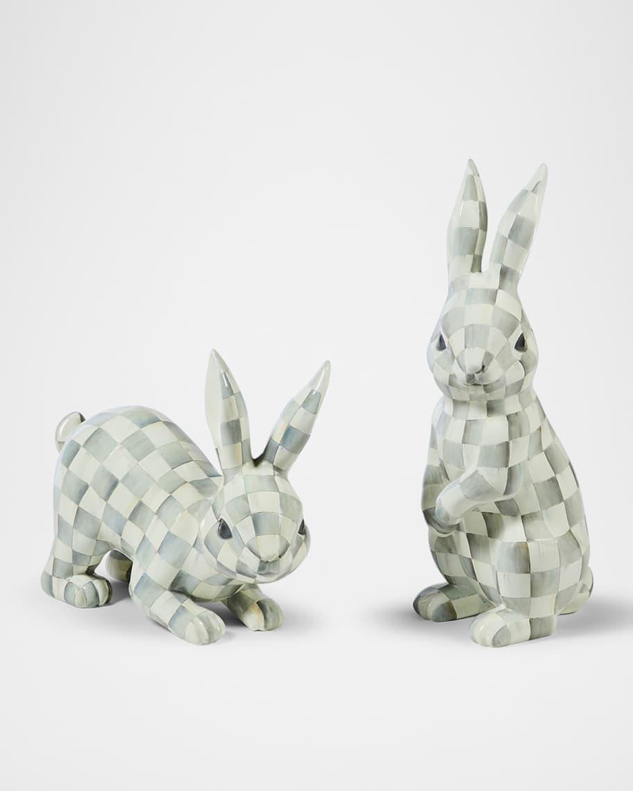 Image 1 of 3: Sterling Check Trophy Bunnies, Set of 2