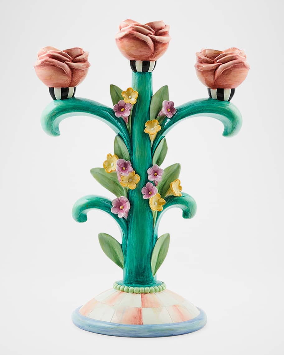 MacKenzie-Childs Rosy Meadow Candelabra | Horchow