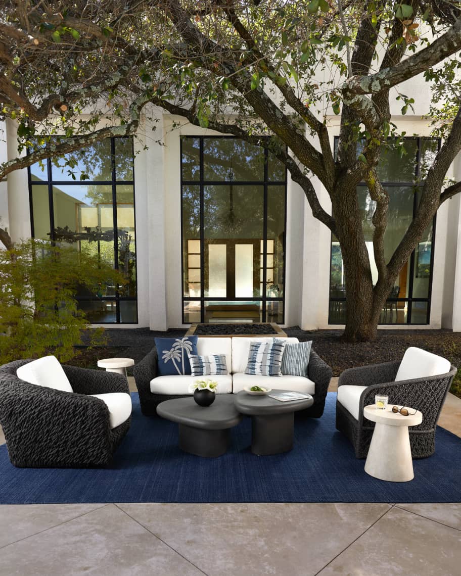Image 2 of 2: Layered Outdoor Coffee Tables, Set of 2