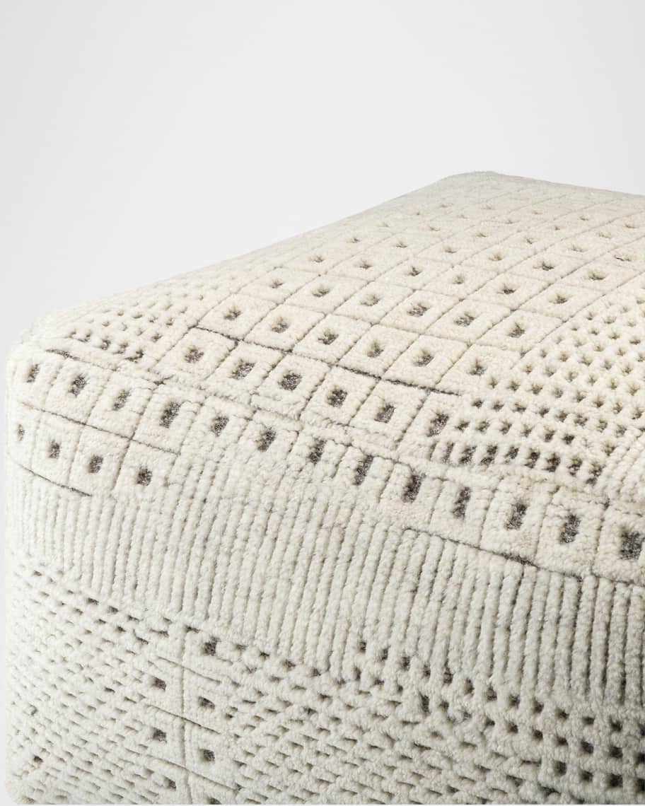 Image 3 of 4: Tunisia Hand-Knotted Pouf