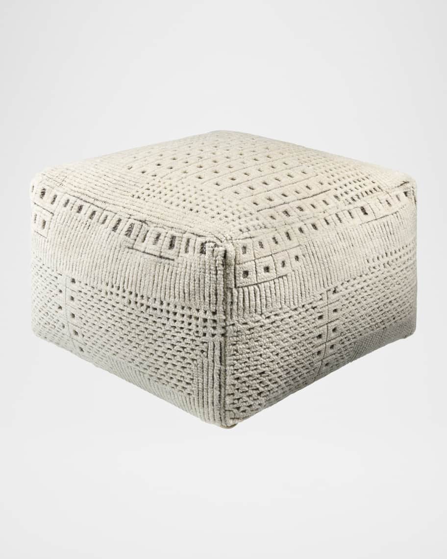 Image 1 of 4: Tunisia Hand-Knotted Pouf