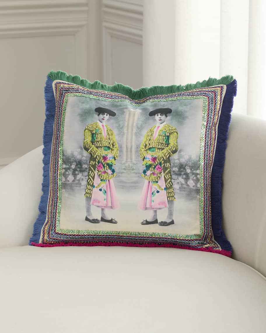 Image 1 of 3: Torero Twins Decorative Pillow, 20" Square