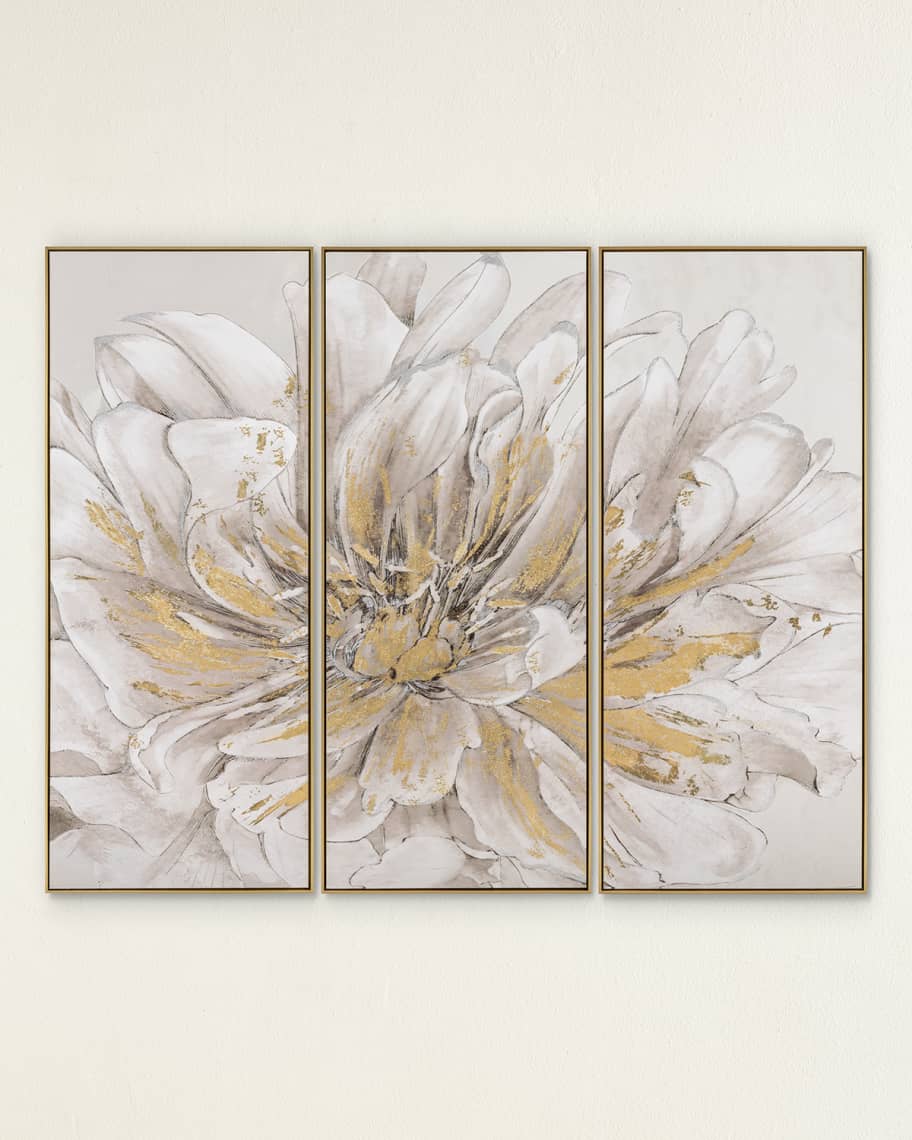 Image 1 of 1: "Pristine Petals" Framed Giclees by Thomas Hazlehurst, Set of 3