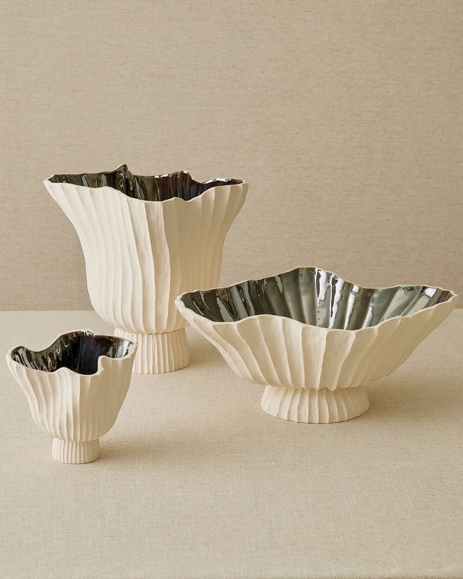 Image 2 of 2: Folha Footed Vase, Large