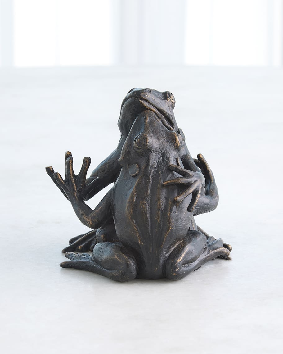 Image 3 of 4: Kissing Frog Sculpture