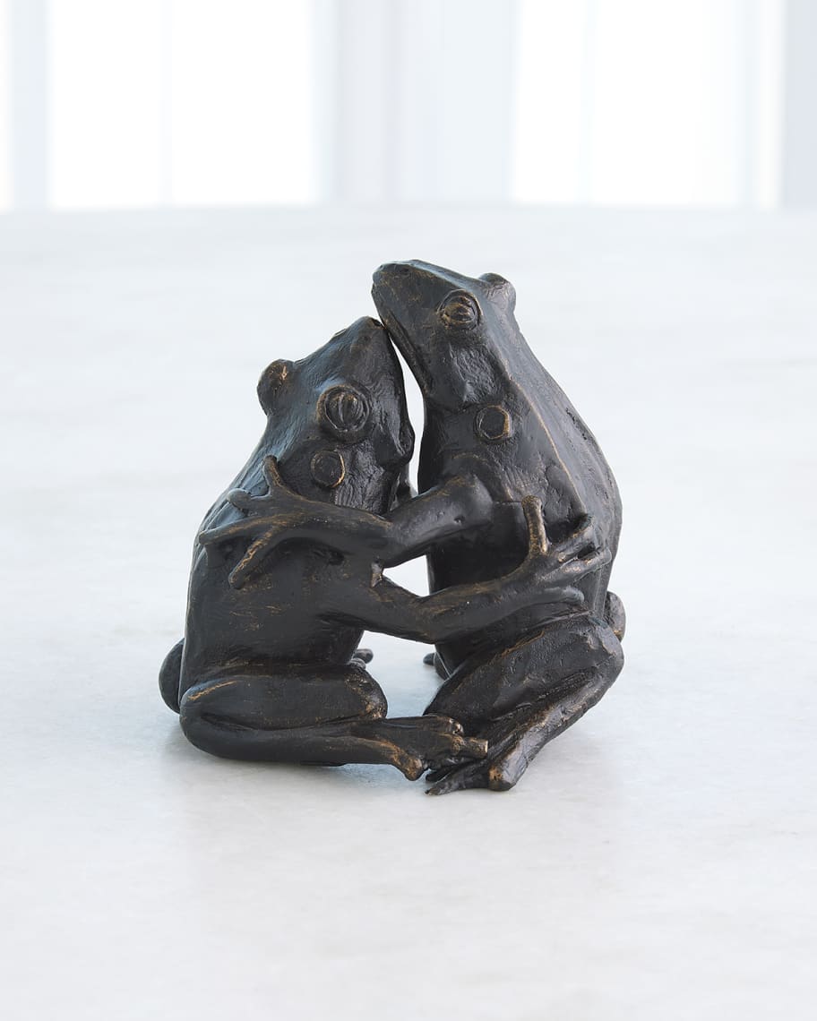 Image 1 of 4: Kissing Frog Sculpture