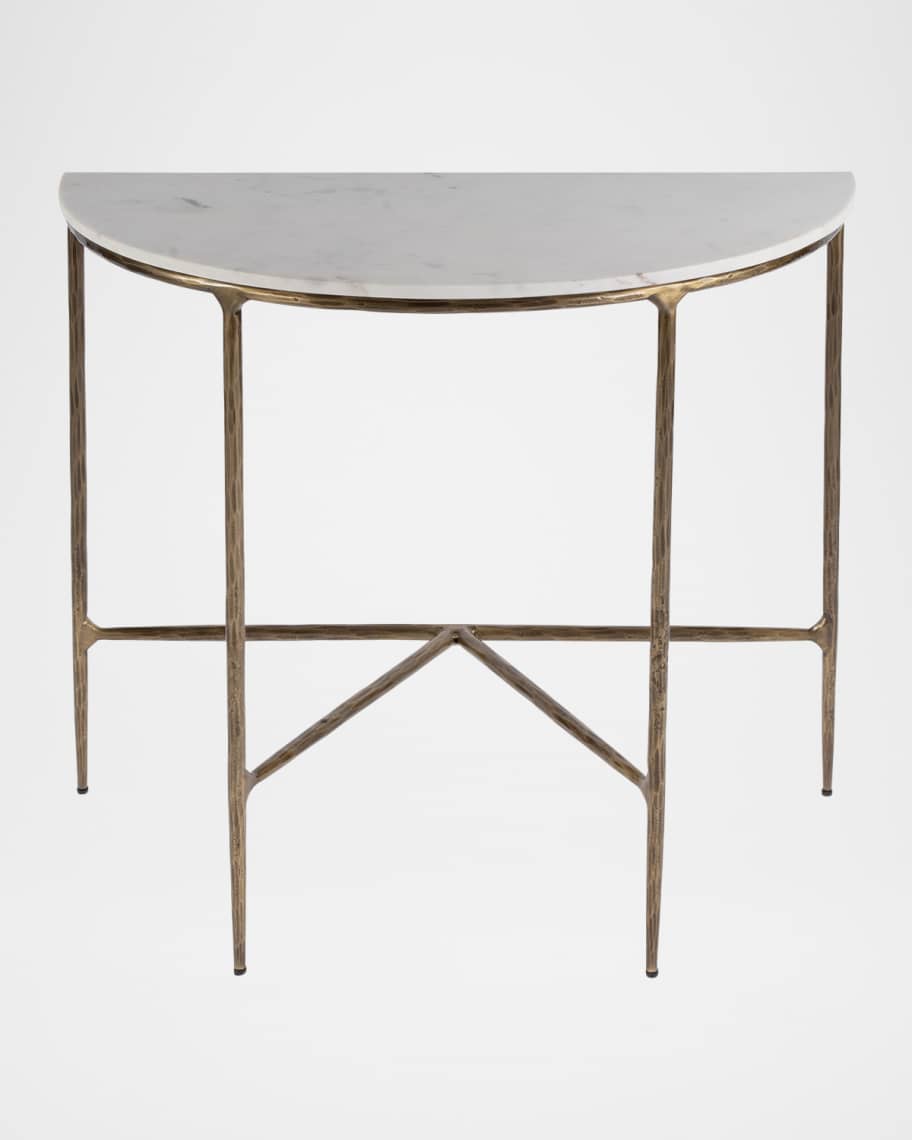 Image 1 of 5: Evelyn Demilune Console Table