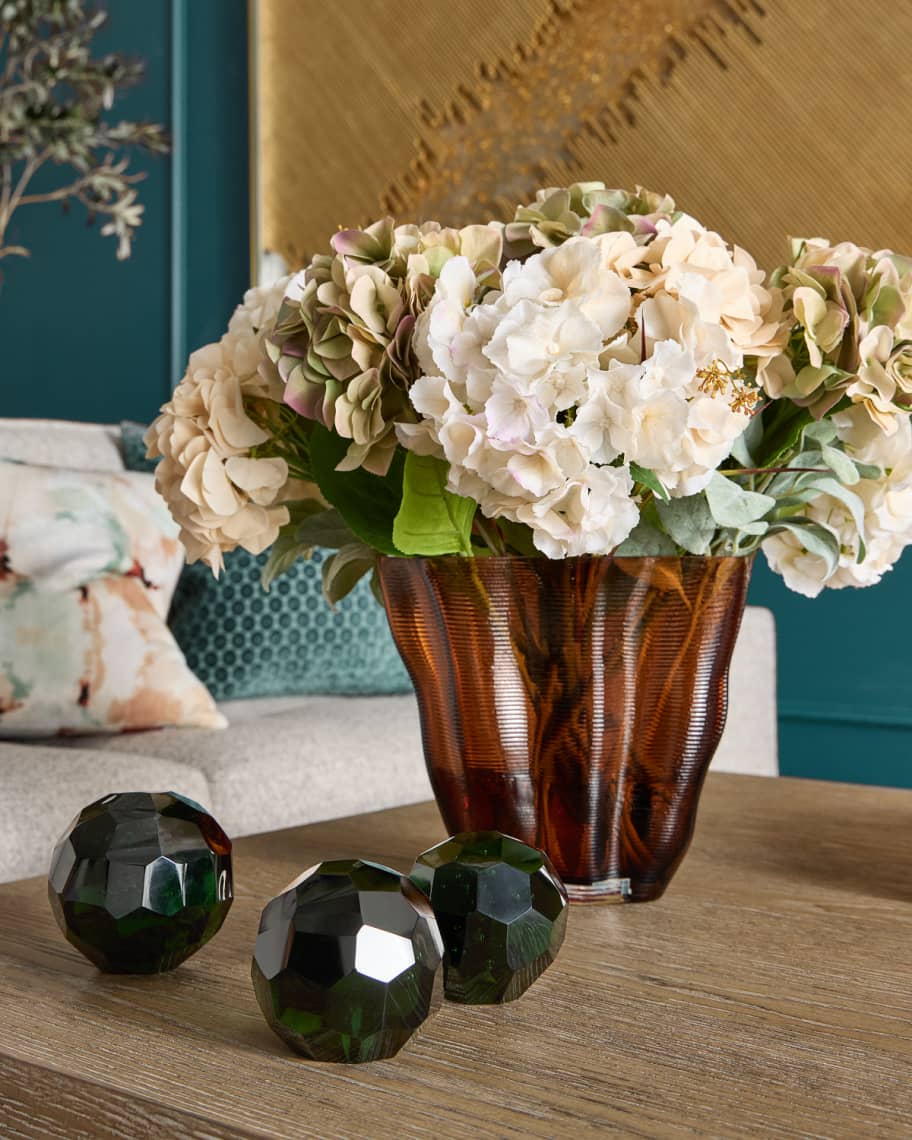 Image 2 of 2: Bronze Garden 27" Faux Floral Arrangement in Glass Vase