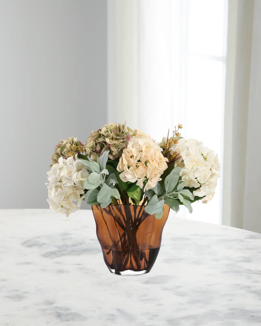 Image 1 of 2: Bronze Garden 27" Faux Floral Arrangement in Glass Vase