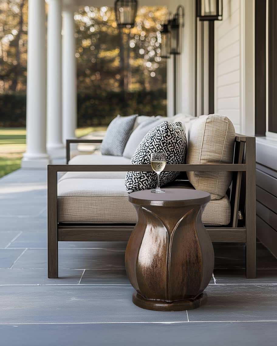 Image 1 of 4: Lotus Indoor/Outdoor Garden Stool, 18"