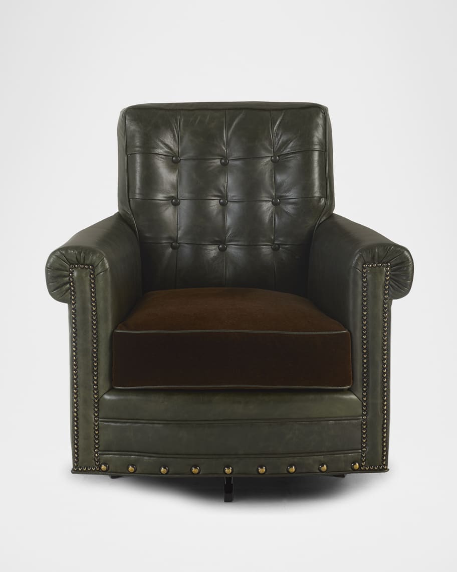 Image 2 of 6: Elphie Leather Swivel Chair