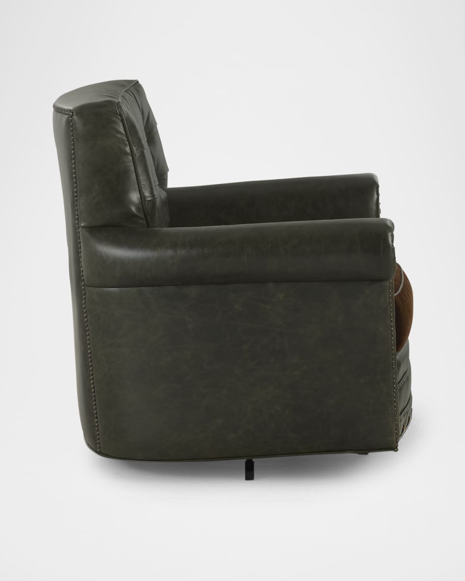 Image 3 of 6: Elphie Leather Swivel Chair