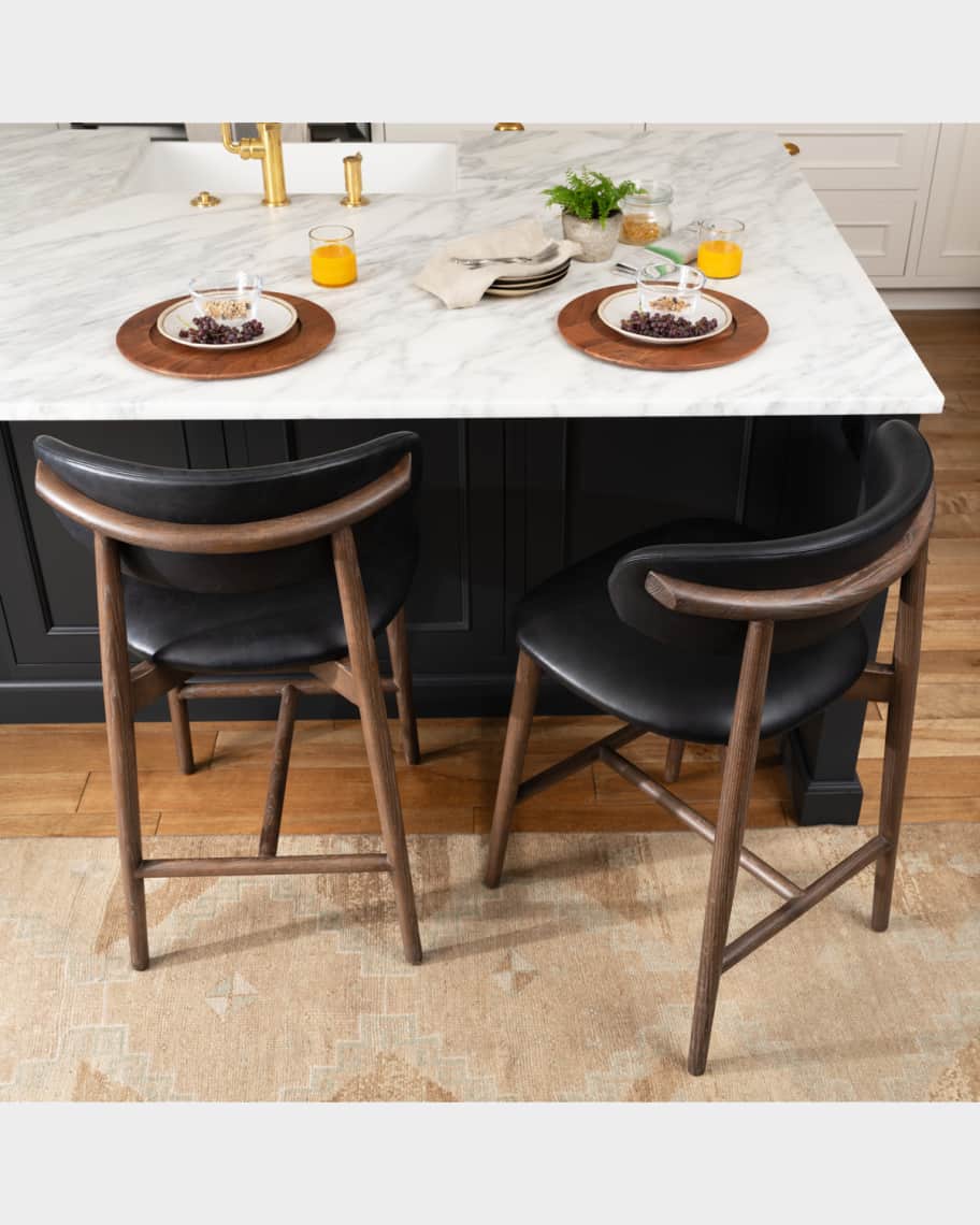Image 2 of 5: Ethan Leather 26" Counter Stool