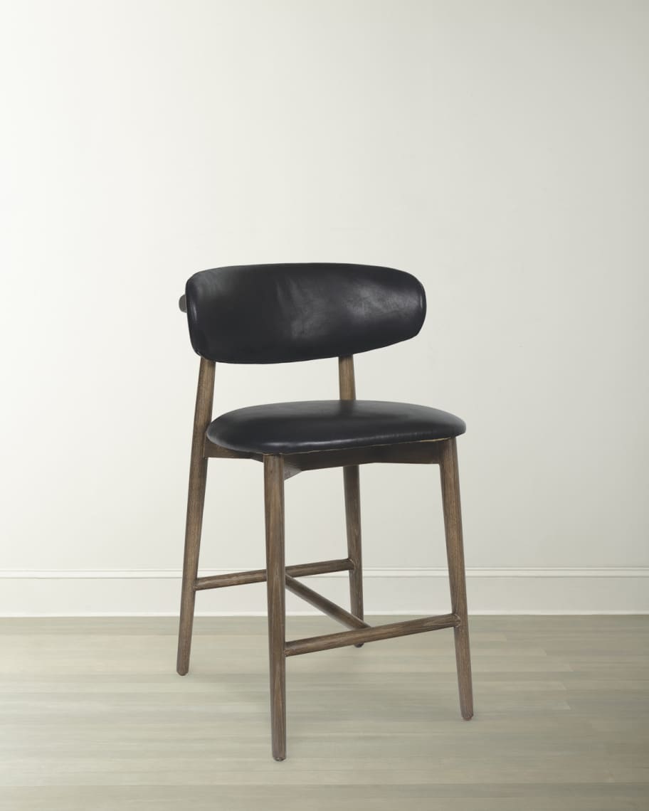 Image 1 of 5: Ethan Leather 26" Counter Stool