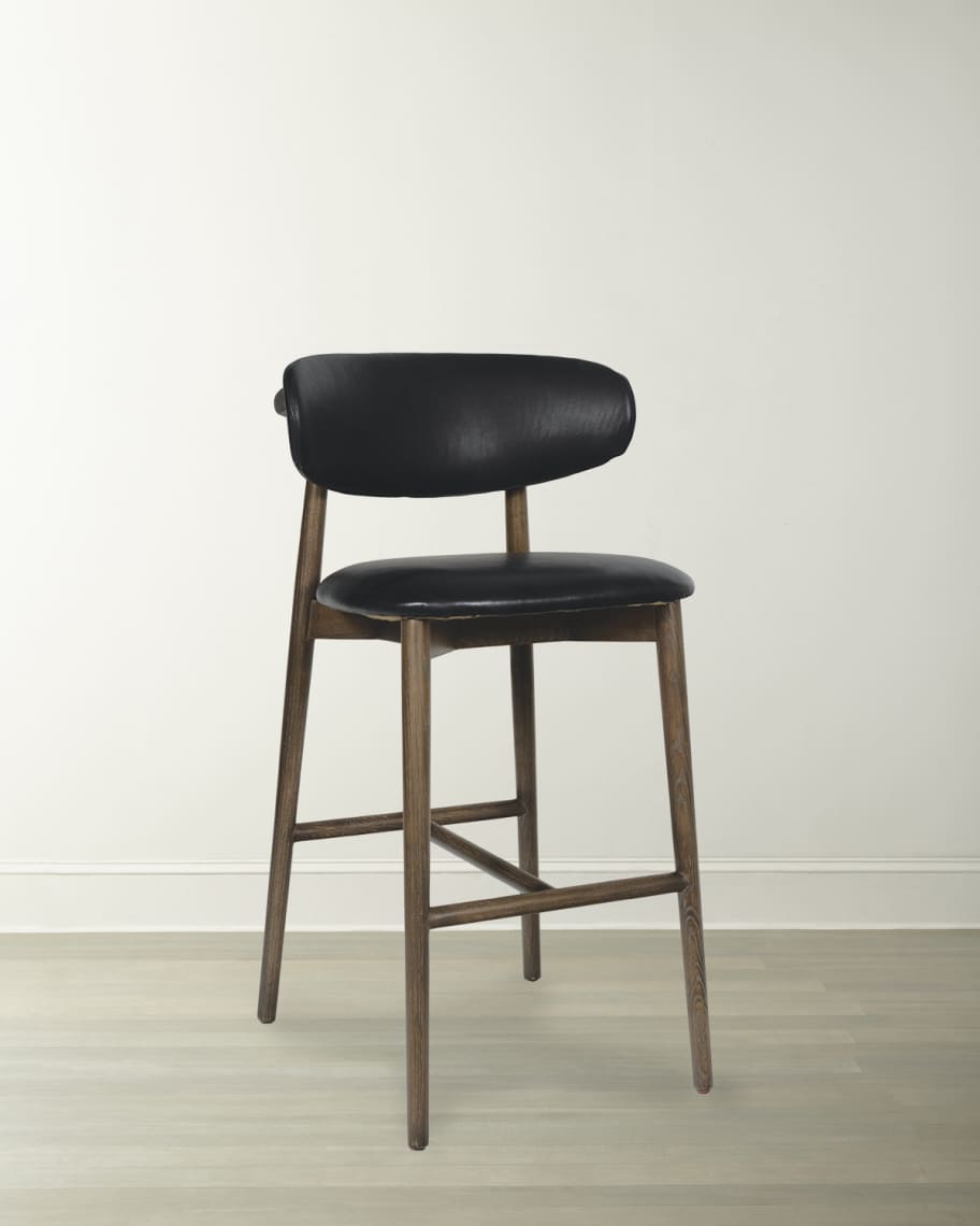 Image 1 of 6: Ethan Leather 30" Bar Stool