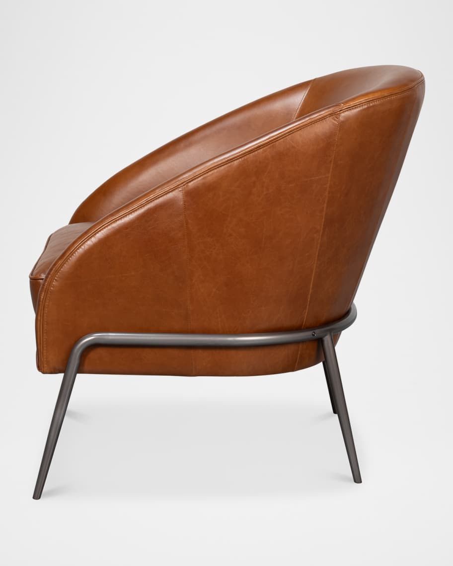 Image 3 of 7: Havana Brown Leather Chair