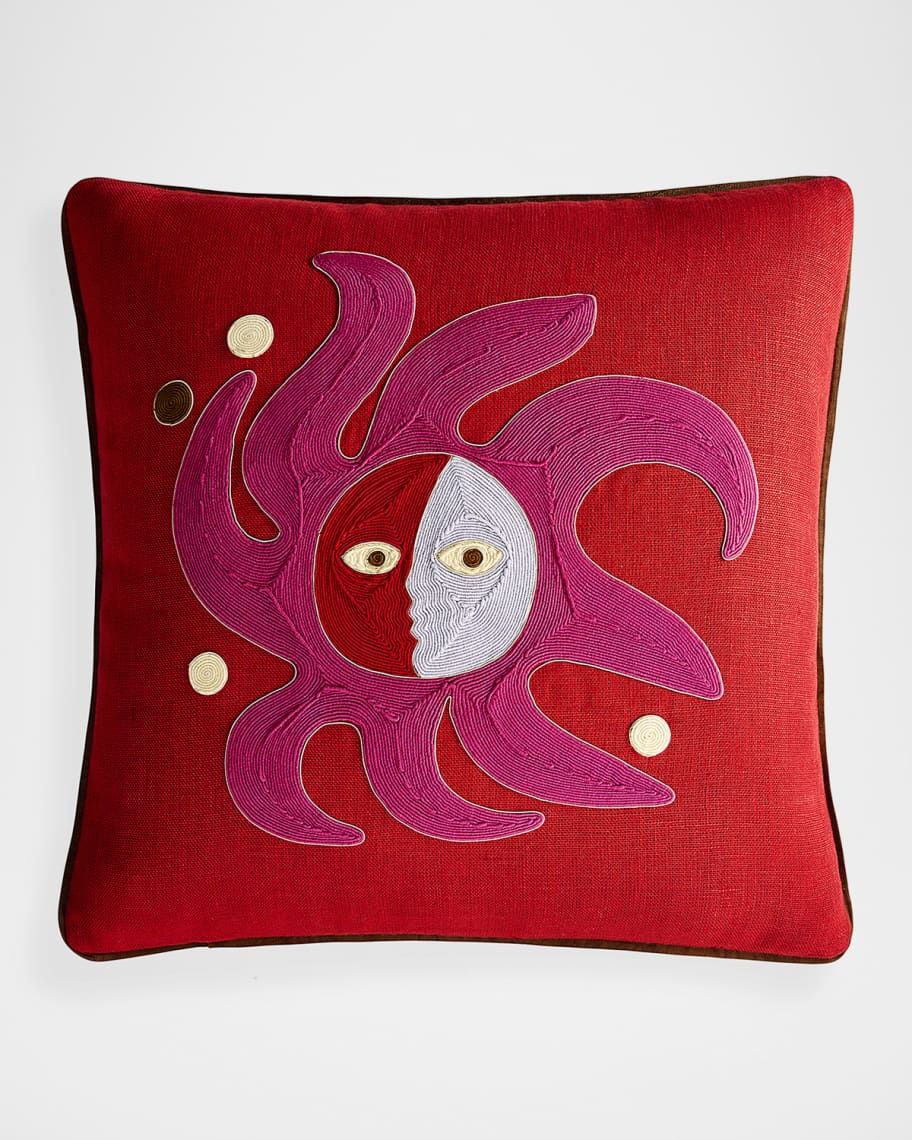Image 1 of 3: Playa Corded Sun Accent Pillow, 18" Square