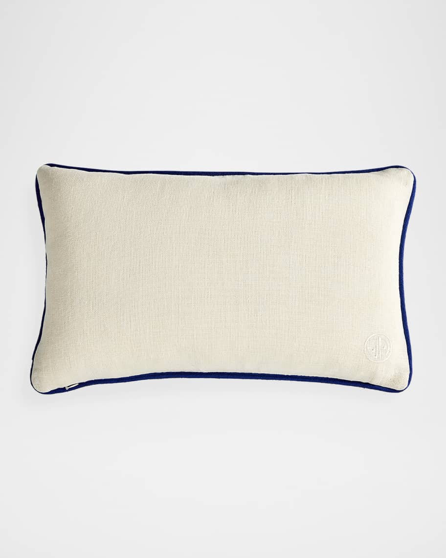Image 3 of 3: Bonjour Beaded Throw Pillow, 12" x 20"