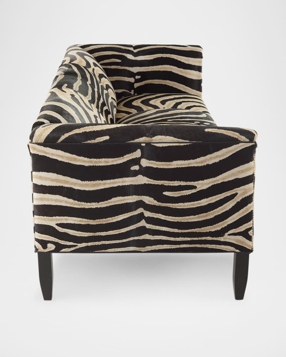 Image 3 of 6: Julien Zebra-Painted Hair on Hide Sofa, 85"