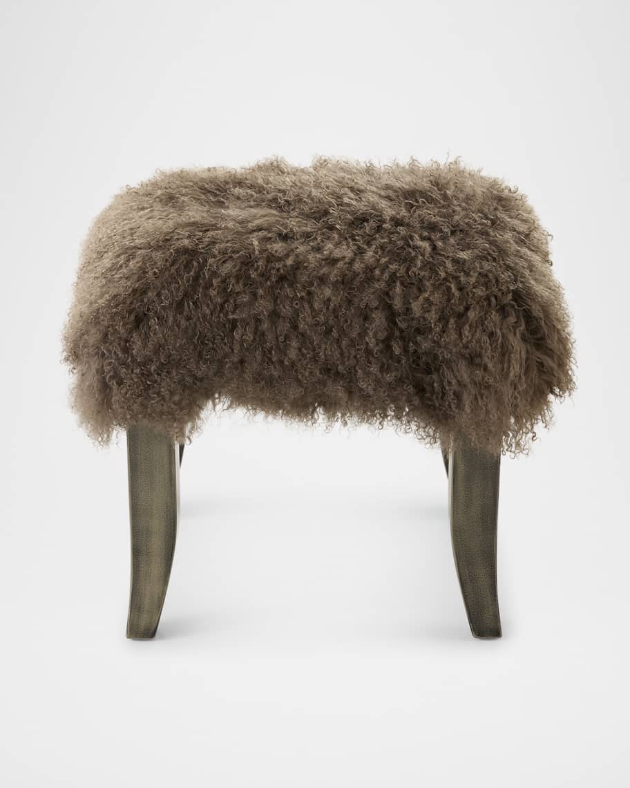 Image 2 of 6: Ella Shearling Bunching Ottoman