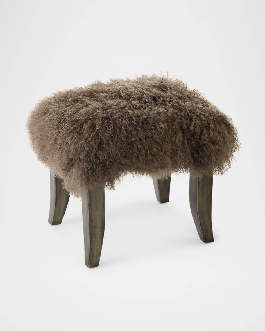 Image 3 of 6: Ella Shearling Bunching Ottoman
